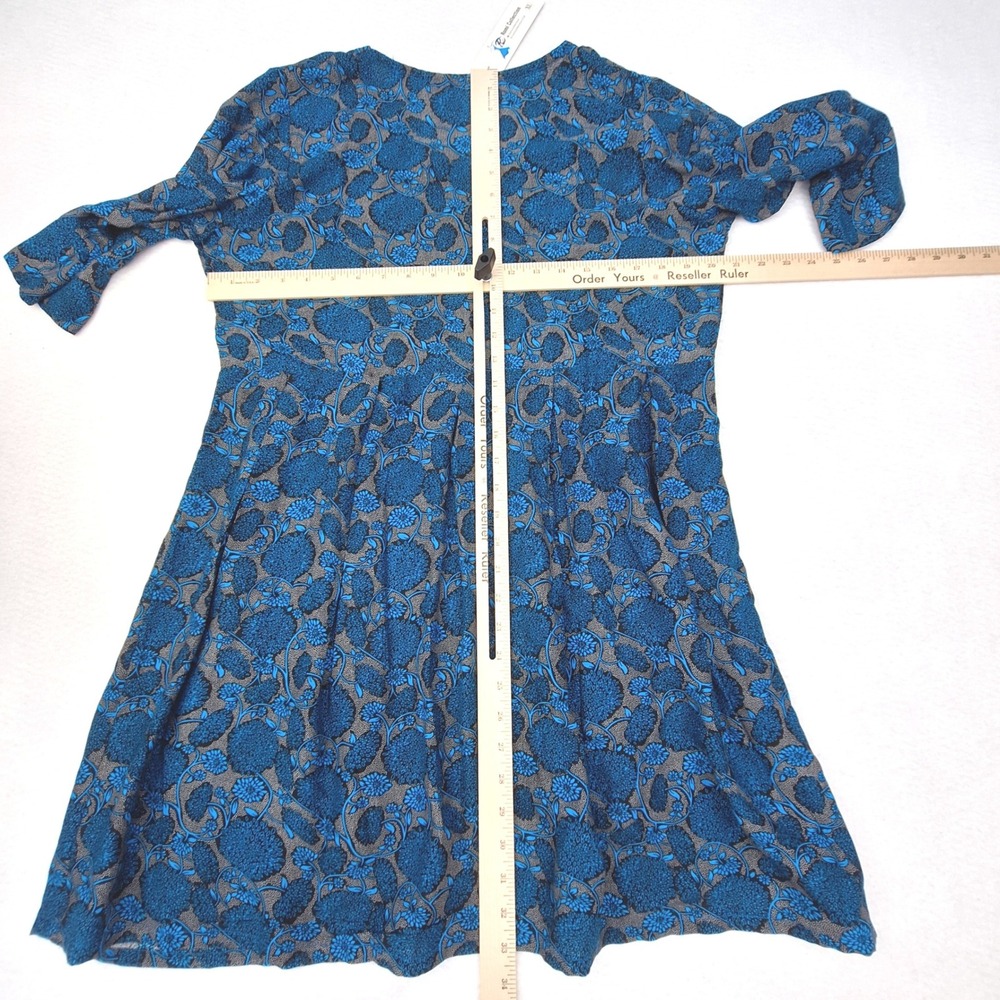 Romi Collection Tunic Top Womens XL Teal‎ Blue Floral Empire Waist Babydoll NWT - Picture 4 of 4